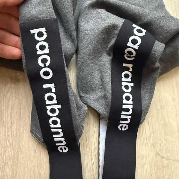 Paco Rabanne Logo Charcoal/Gray Tank and Leggings Ensemble. Size XS - Picture 7 of 12